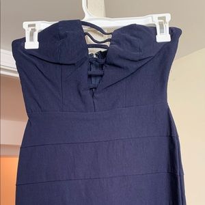 Dark blue mini dress.